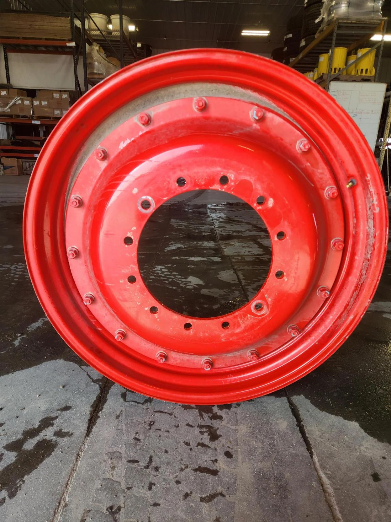 Used 12 X 38 12-16.732-14.620 Rim & Rail Fendt Red Wheel w/Disc