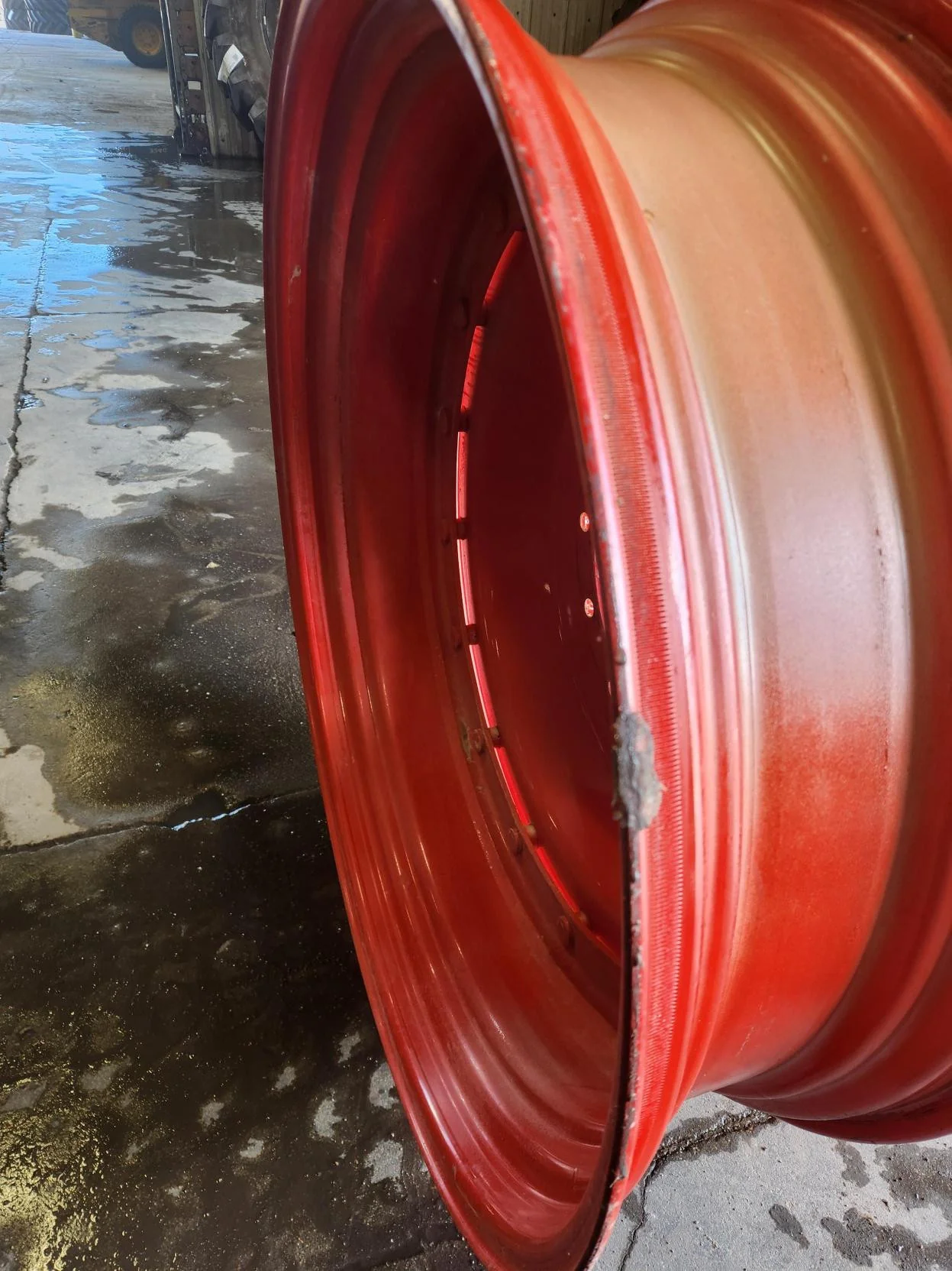 Used 12 X 38 12-16.732-14.620 Rim & Rail Fendt Red Wheel w/Disc image 3