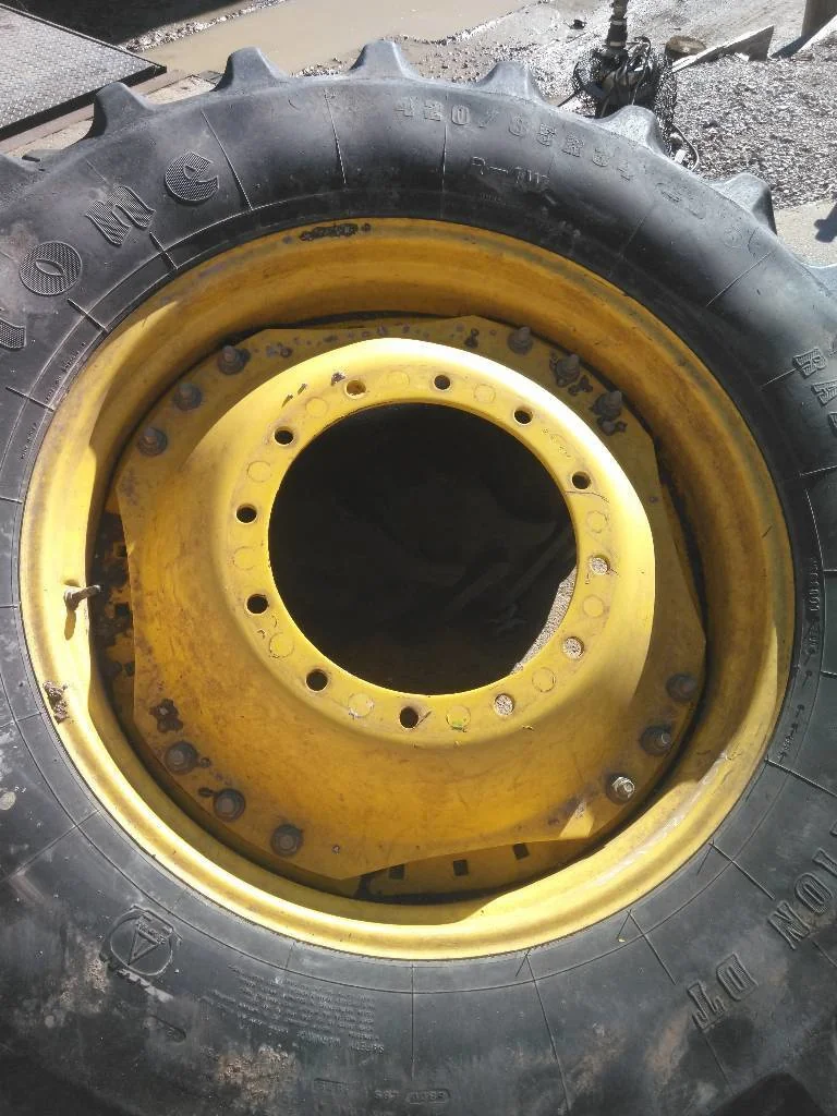 Used 13 x 34 (12-16.732-14.620) Waffle 3 Bolt Yellow Wheel w/ Disc