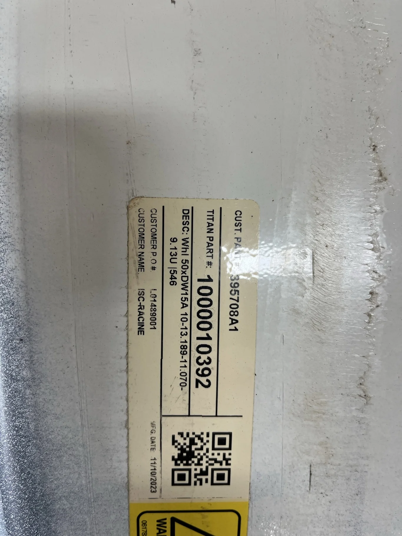 Used 15 x 50 10-13.189-11.070 Dual NH White Wheel image 2