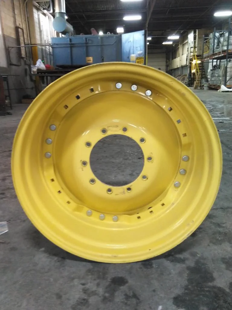 Used 15 x 34 10-13.19-11.07 Waffle 3 Bolt JD Ag Yellow Wheel w/ Disc