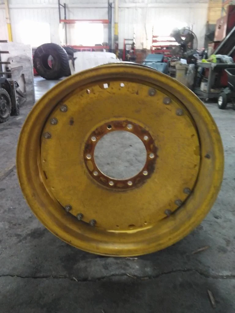 Used 15 x 34 10-13.19-11.07 Waffle 3 Bolt JD Ag Yellow Wheel w/ Disc image 3