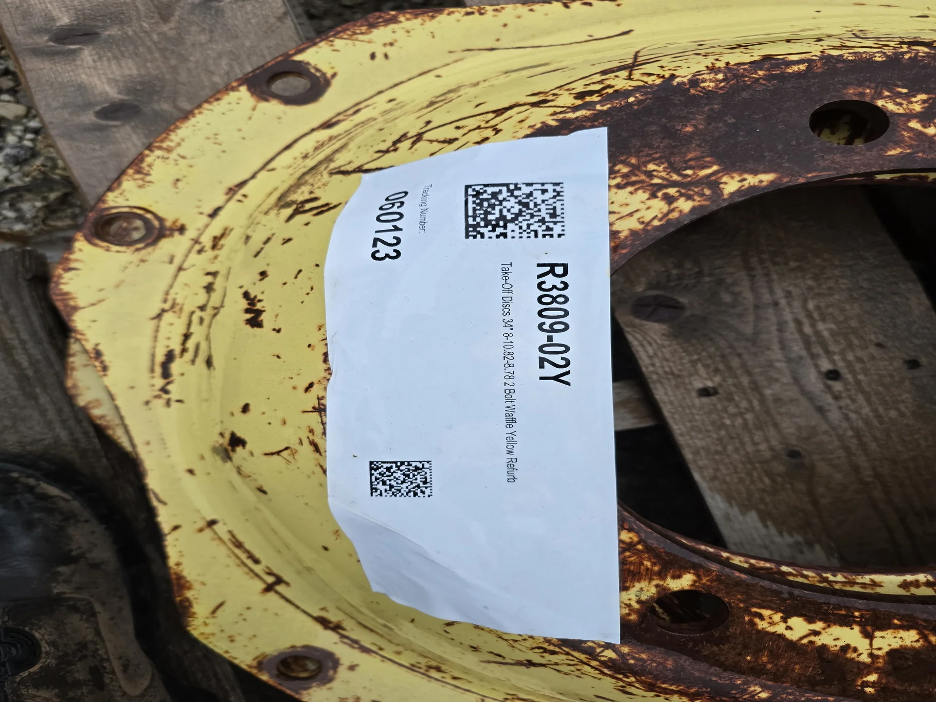 Discs 28/30 8-10.82-8.78 2 Bolt Waffle Yellow RECONDITIONED