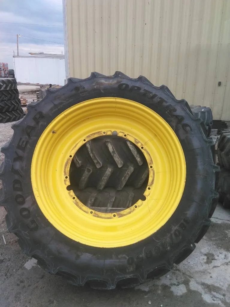 Used 380/90R50 151D Goodyear Optitrac TL R-1W 90-95% On 12 x 50 (12-32.047-30.078) Rim & Rail
