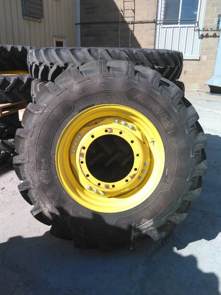Used 420/90R30 147A8 Michelin Agribib 2 TL R-1W 85-90% On 15 x 30 (12-16.732-14.640) Waffle 3 Bolt