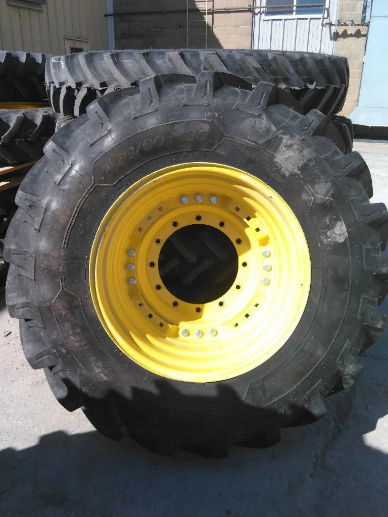 Used 420/90R30 147A8 Michelin Agribib 2 TL R-1W 85-90% On 15 x 30 (12-16.732-14.640) Waffle 3 Bolt image 4