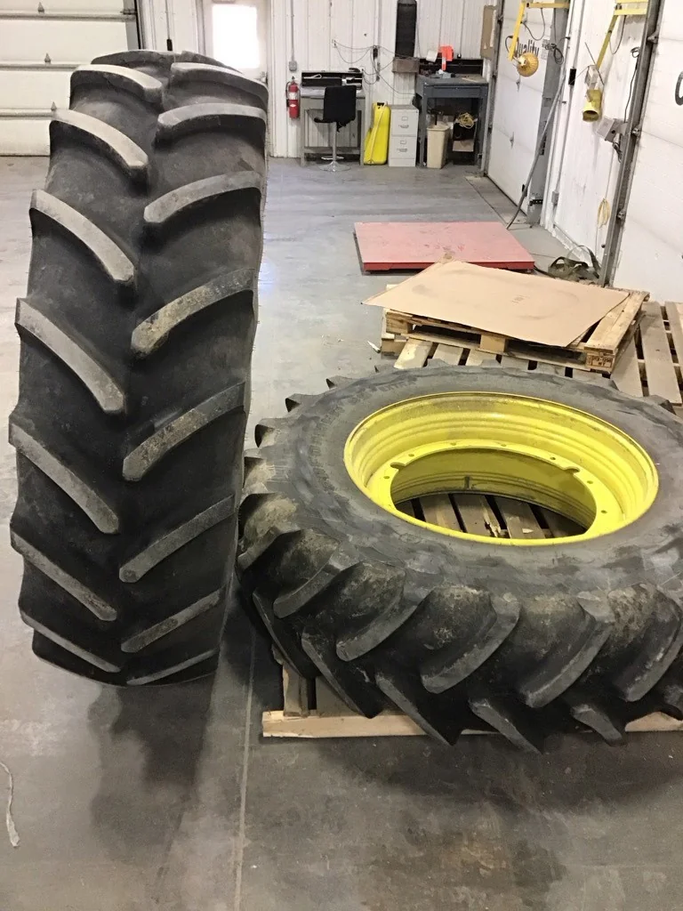 Used 520/85R42 157D Firestone Performer 85 Extra 90-95% On 18 x 42 12-32.047-30.078 R&R Yellow Wheel image 6