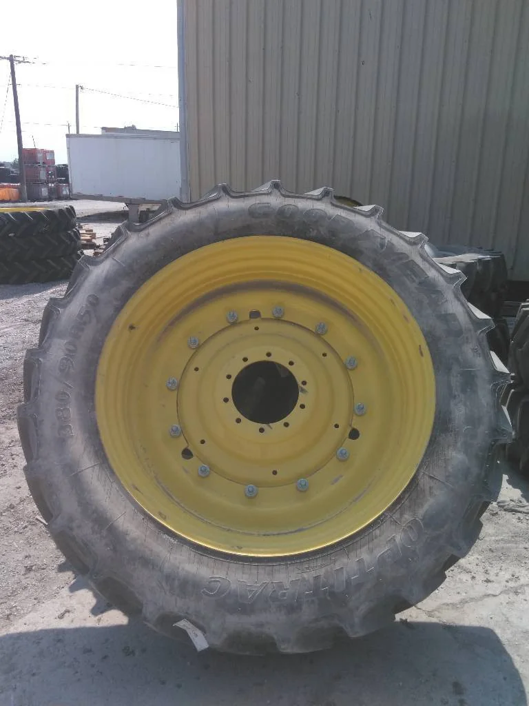 Take-Off 380/90R50 151D Goodyear Optitrac TL R-1W 95-100% On 12 x 50 (10-13.19-11.07) Rim & Rail/