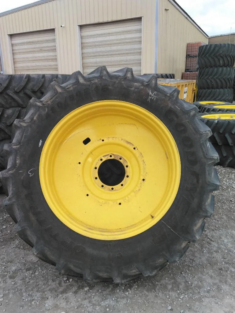 Used 480/80R46 158D Goodyear Optitrac TL R-1W 90-95% On 16 x 46 (10-13.19-11.07) John Deere Dual