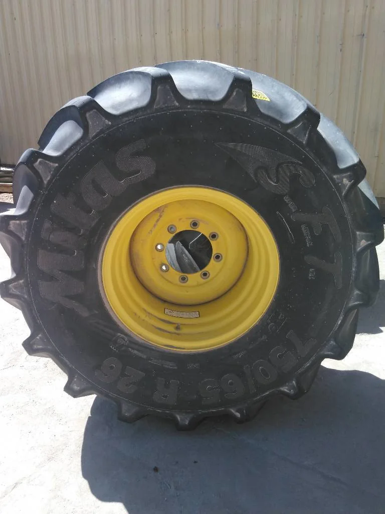 Used 750/65R26 166D Mitas SFT TL R-1W 90-95% On 23 x 26 (8-10.82-8.78) John Deere Combine Wheel