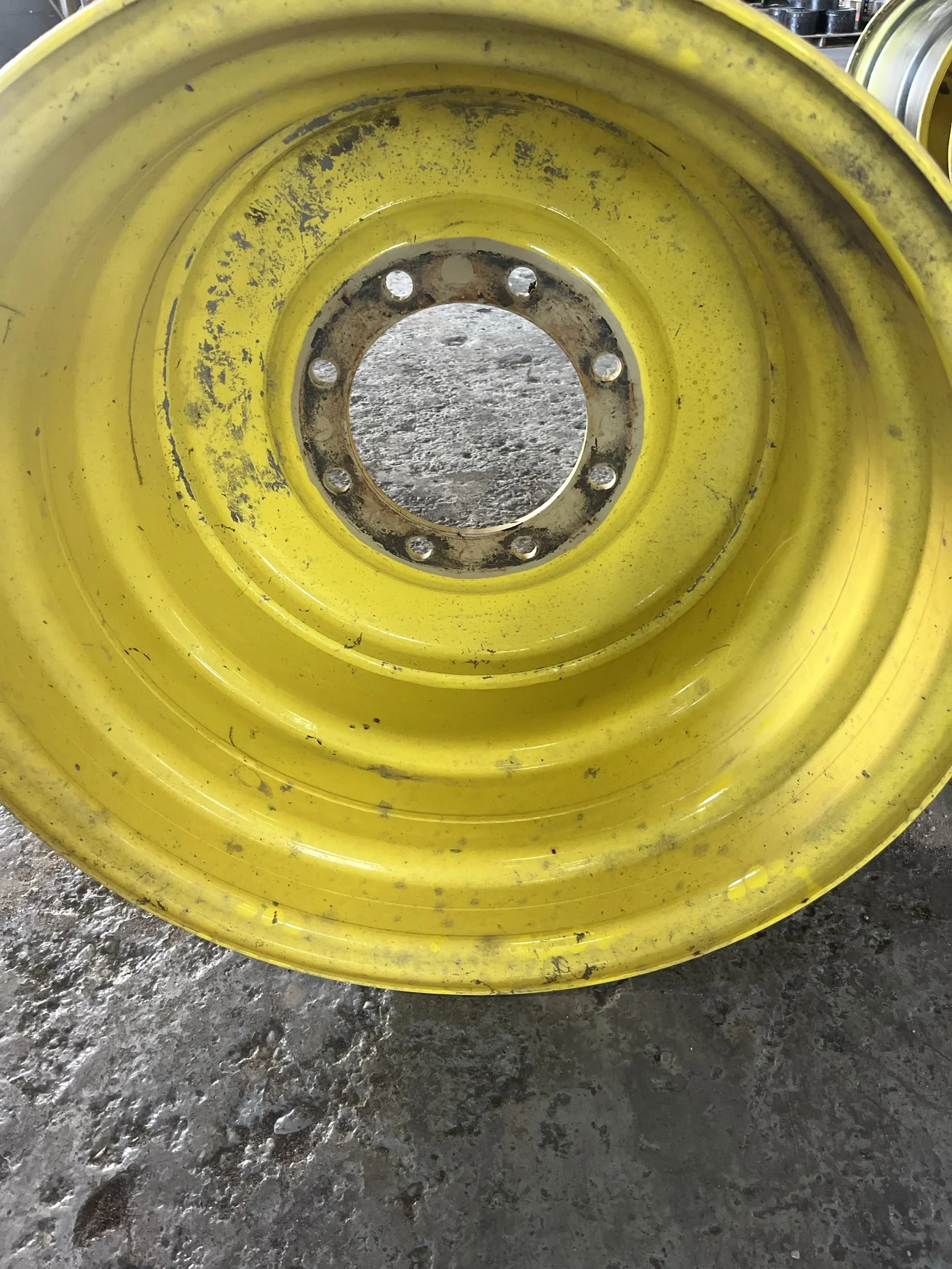 Used 23 X 26 8-10.82-8.78 JD Yellow Combine Wheel image 2