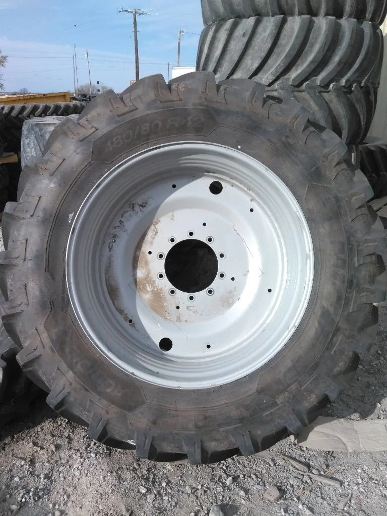 Used 480/80R42 156A8 Michelin Agribib 2 TL R-1W 85-90% On 16 x 42 (10-13.19-11.07) Agco Dual Wheel