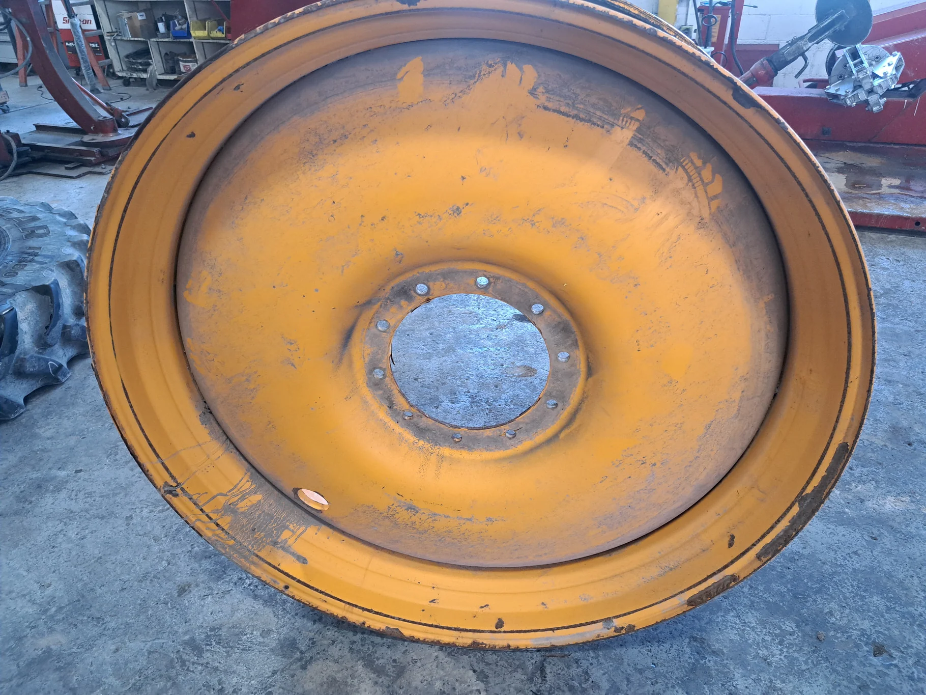 Used 13 X 50 10-14.567-12.460 Bubble Disc Hagie Orange Wheel image 2