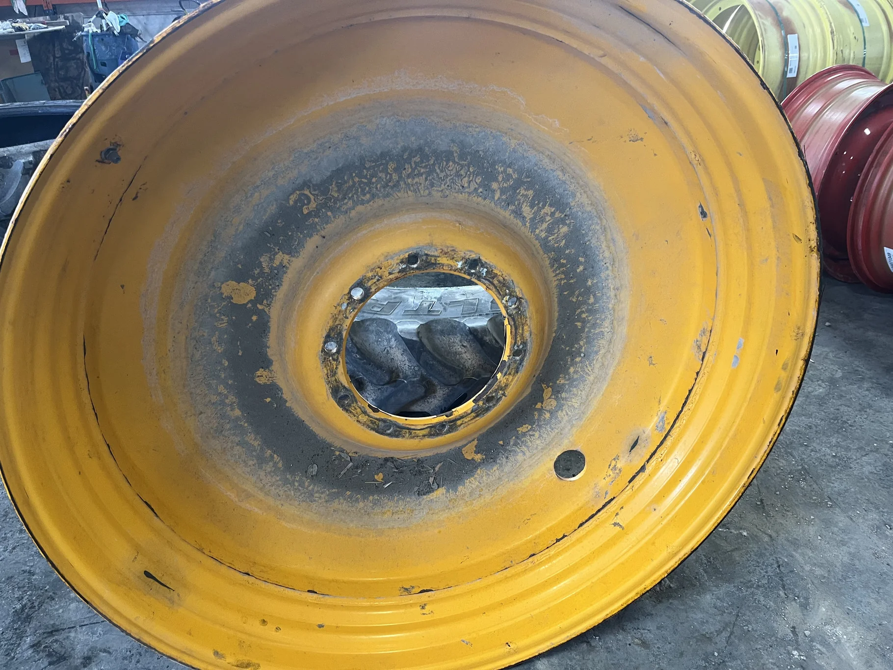 Used 13 X 50 10-14.567-12.460 Bubble Disc Hagie Orange Wheel image 5