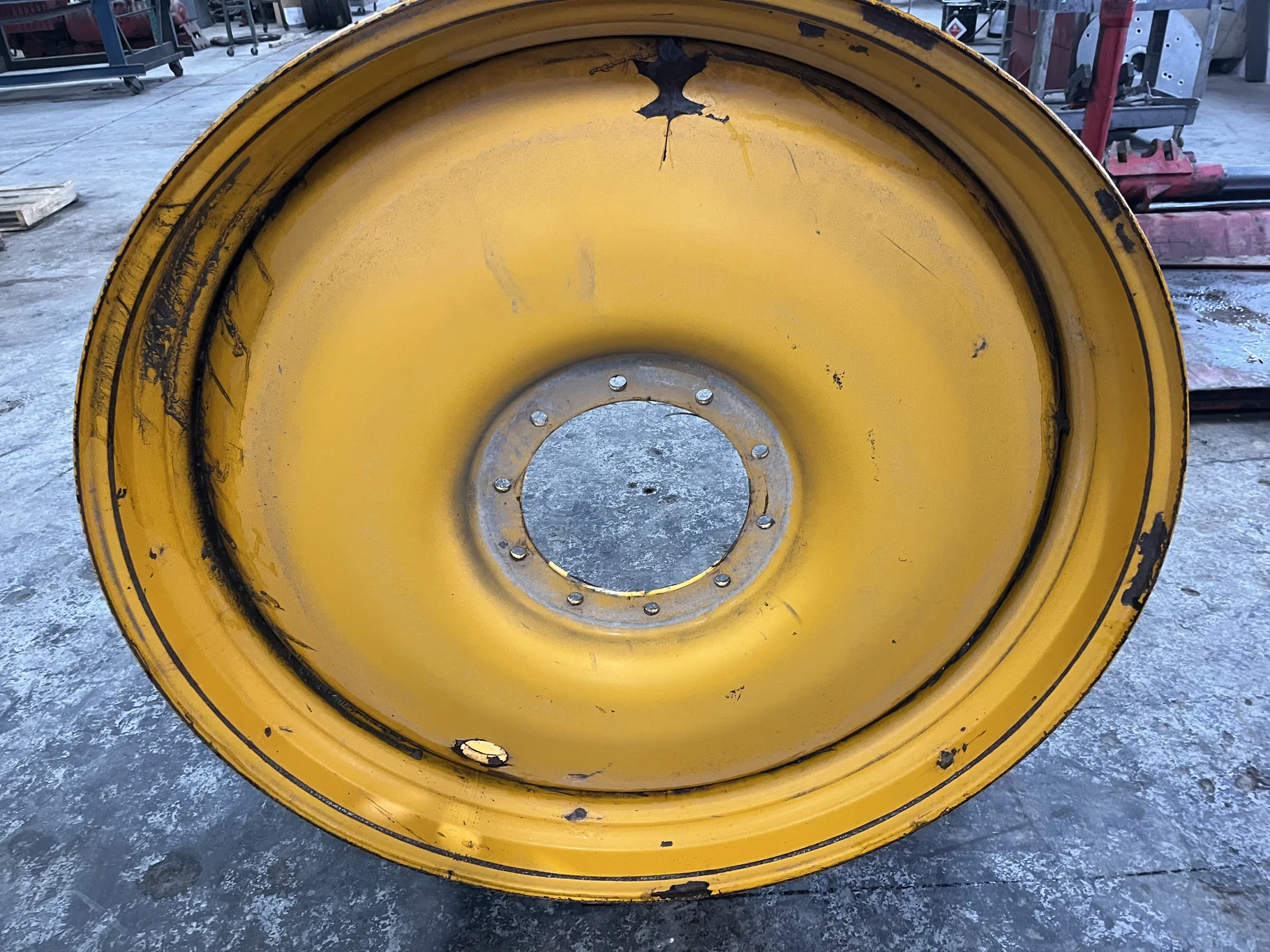 Used 13 X 50 10-14.567-12.460 Bubble Disc Hagie Orange Wheel image 6