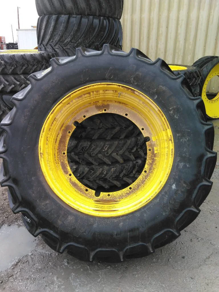 Used 480/80R42 151A8 Mitas AC85 TL R-1W 85-90% On 16 x 42 12-32.047-30.078 Rim & Rail Yellow Wheel