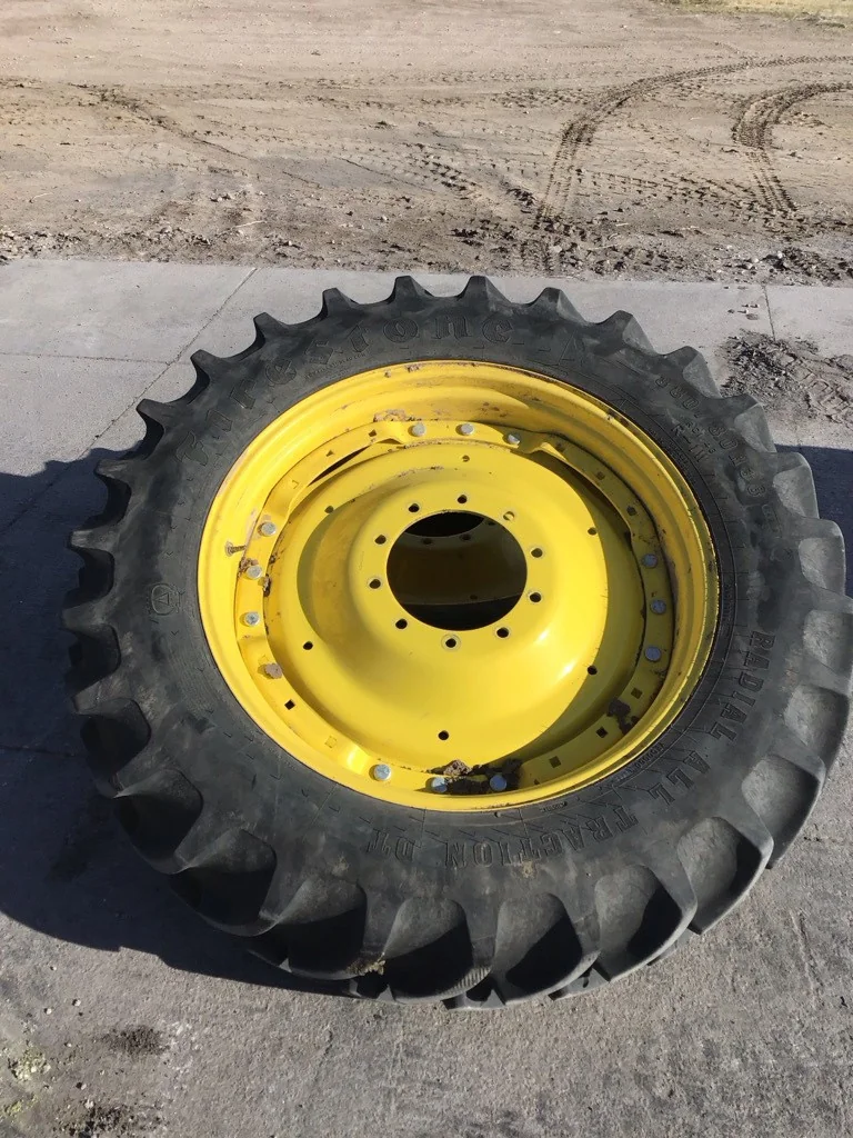 Used 380/80R38 142B Firestone RAT DT TL R-1W 85-90% On 12 x 38 (10-13.19-11.07) Waffle 3 Bolt/Disc
