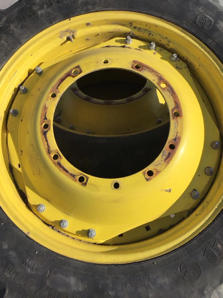Used 380/80R38 142B Firestone RAT DT TL R-1W 85-90% On 12 x 38 (12-19.685-17.651) Waffle 3 Bolt/Disc image 2