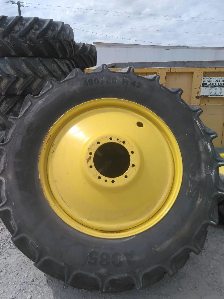 Used 480/80R42 151A8 Mitas AC85 TL R-1W 90-95% On 16 x 42 (10-13.19-11.07) John Deere Dual