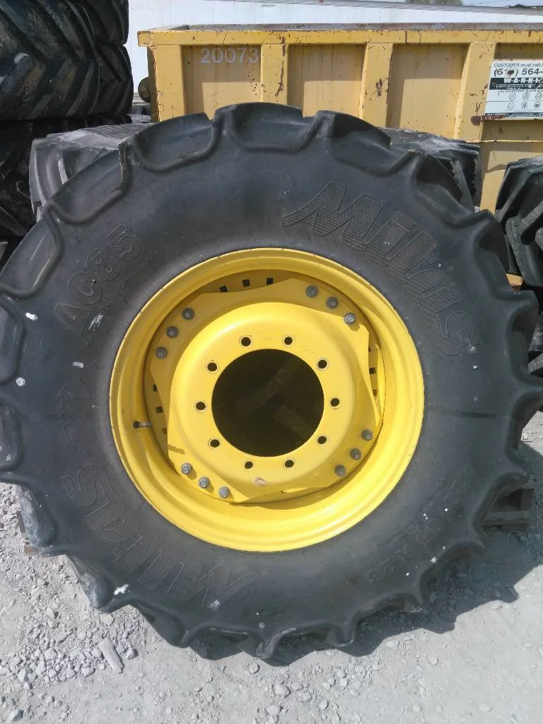 Used 420/85R28 139A8 Mitas AC85 TL R-1W 85-90% On 15 x 28 (10-13.19-11.07) Waffle 3 Bolt/Disc
