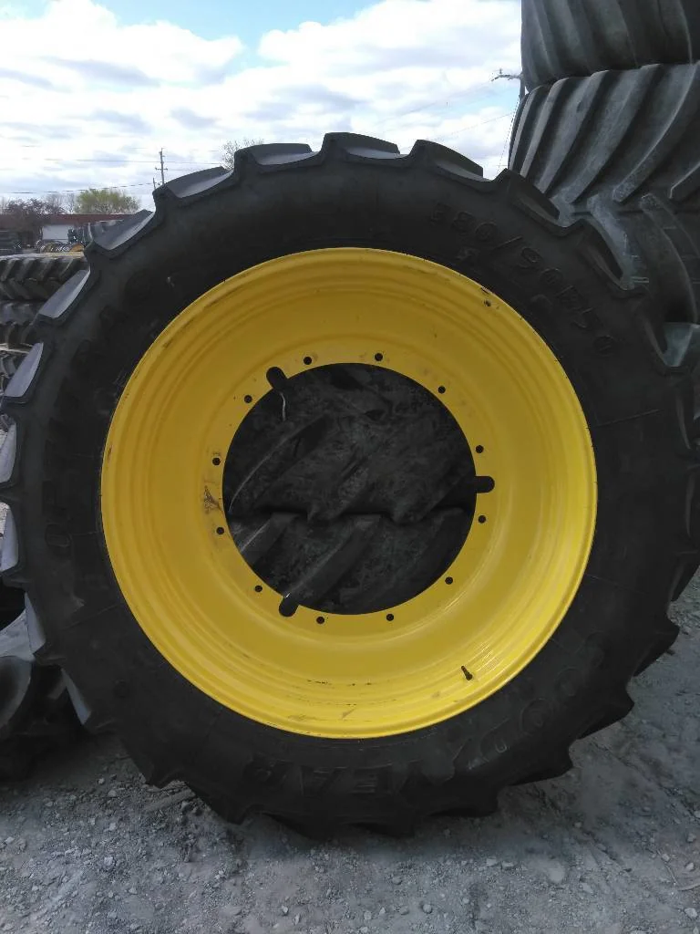 Used 380/90R50 151D Goodyear Optitrac TL R-1W 90-95% On 12 x 50 (12-32.047-30.078) Rim & Rail