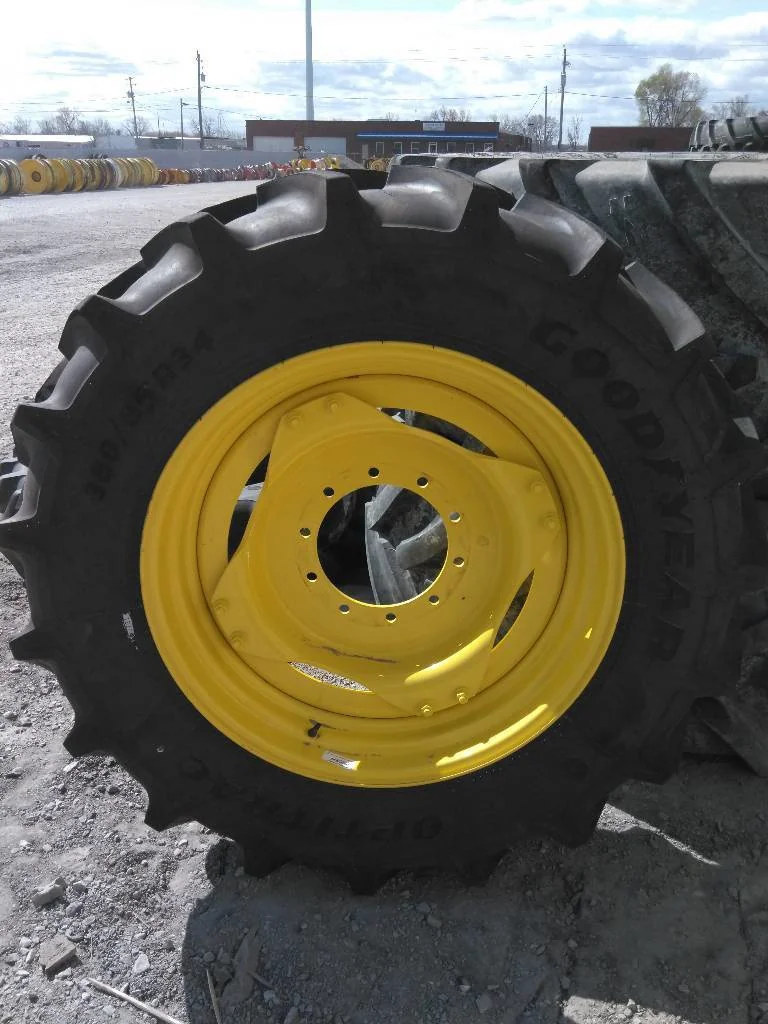 Used 380/85R34 137D Goodyear Optitrac TL R-1W 90-95% On 13 x 34 (10-13.19-11.07) 4/2 Rail/Disc