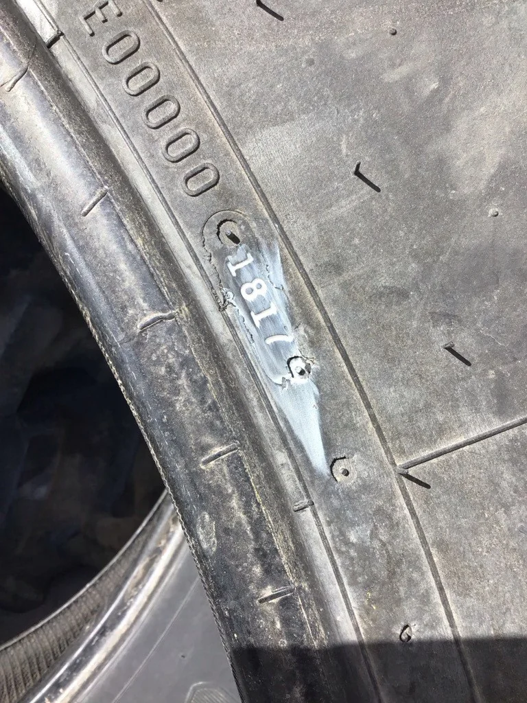 Used 480/80R50 159A8 Firestone Deep Tread TL R-1W 55-60% (Uneven Tread, One Has a Lug Cut) image 4