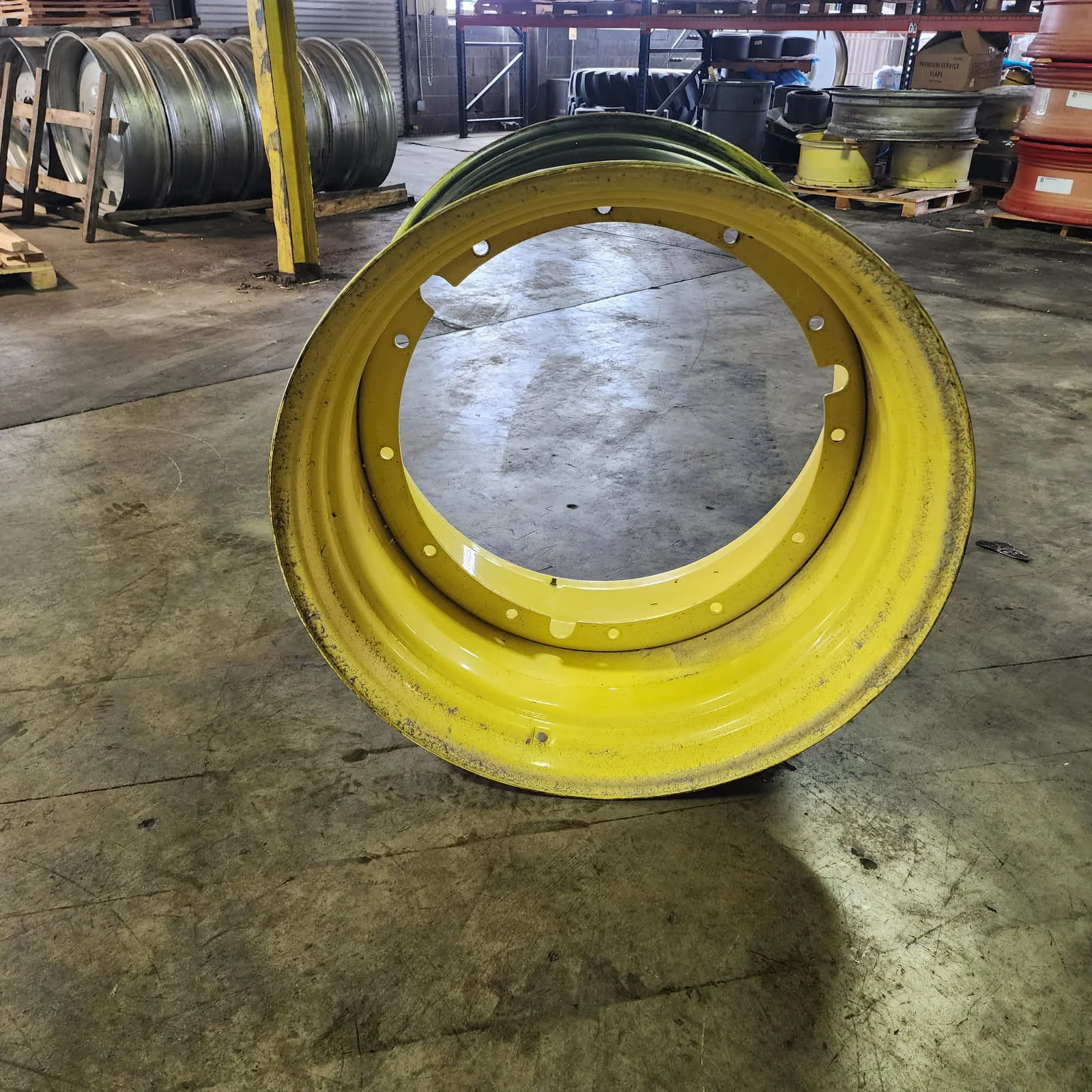 Used 27 X 38 12-32.047-30.078 Rim & Rail Yellow Wheel image 2