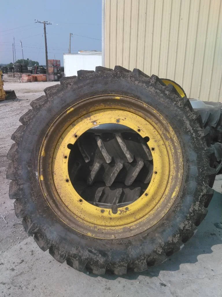 Used 380/90R46 152B Firestone Radial 9000 TL R-1W 95-100% On 13 x 46 (12-32.047-30.078) Rim & Rail