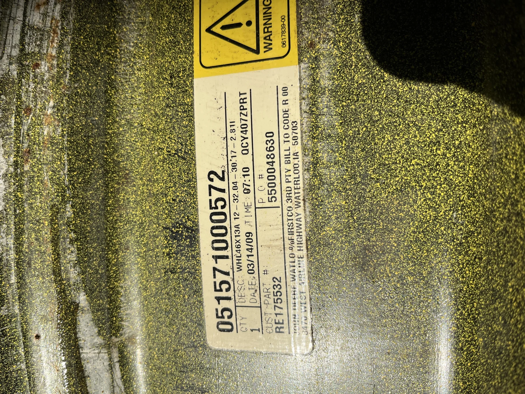 Used 13 X 46 12-32.04-30.17 Rim & Rail Yellow Wheel image 3