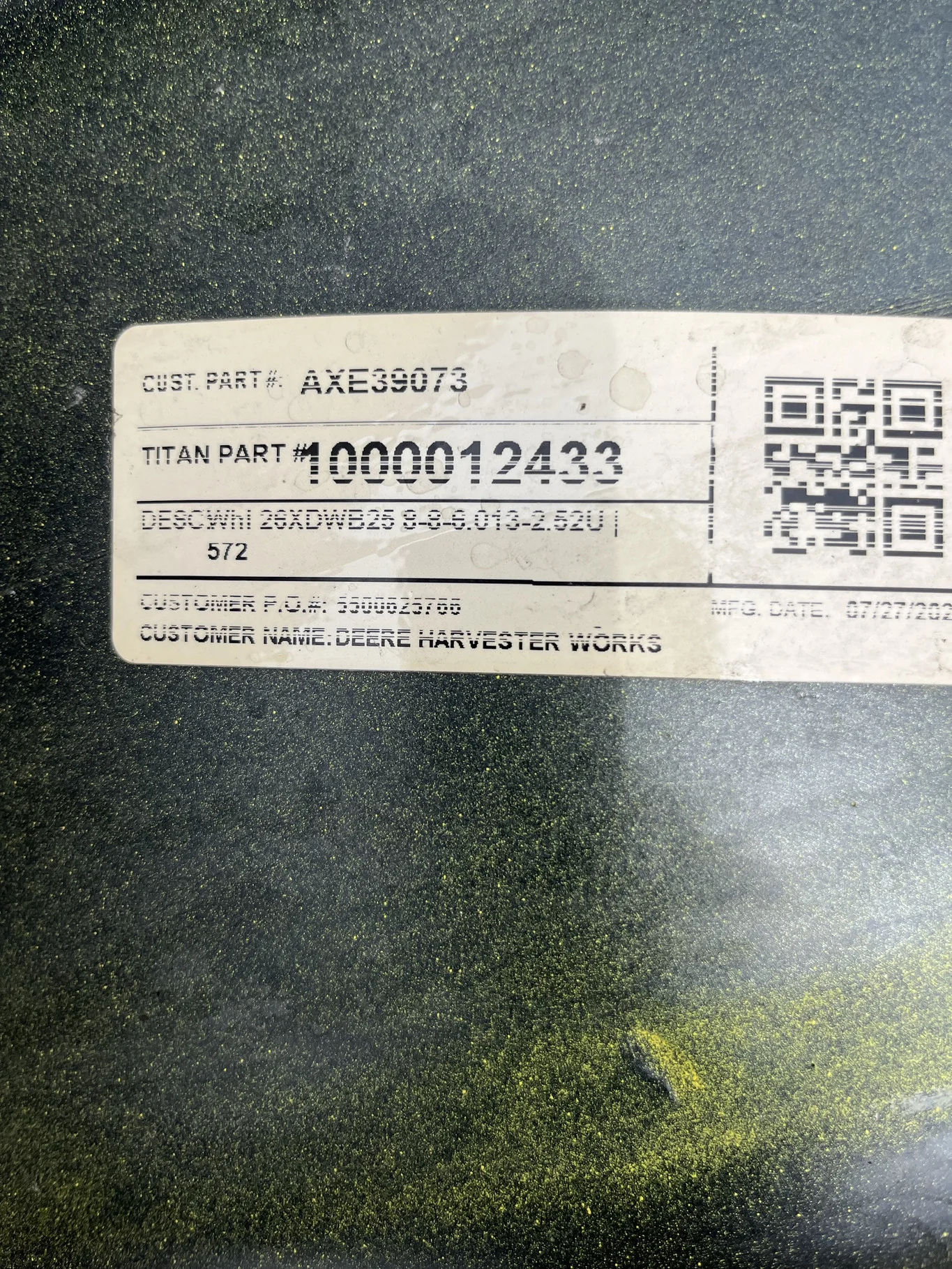 Used 25 x 26 8-8-6 Yellow Combine Wheel image 3