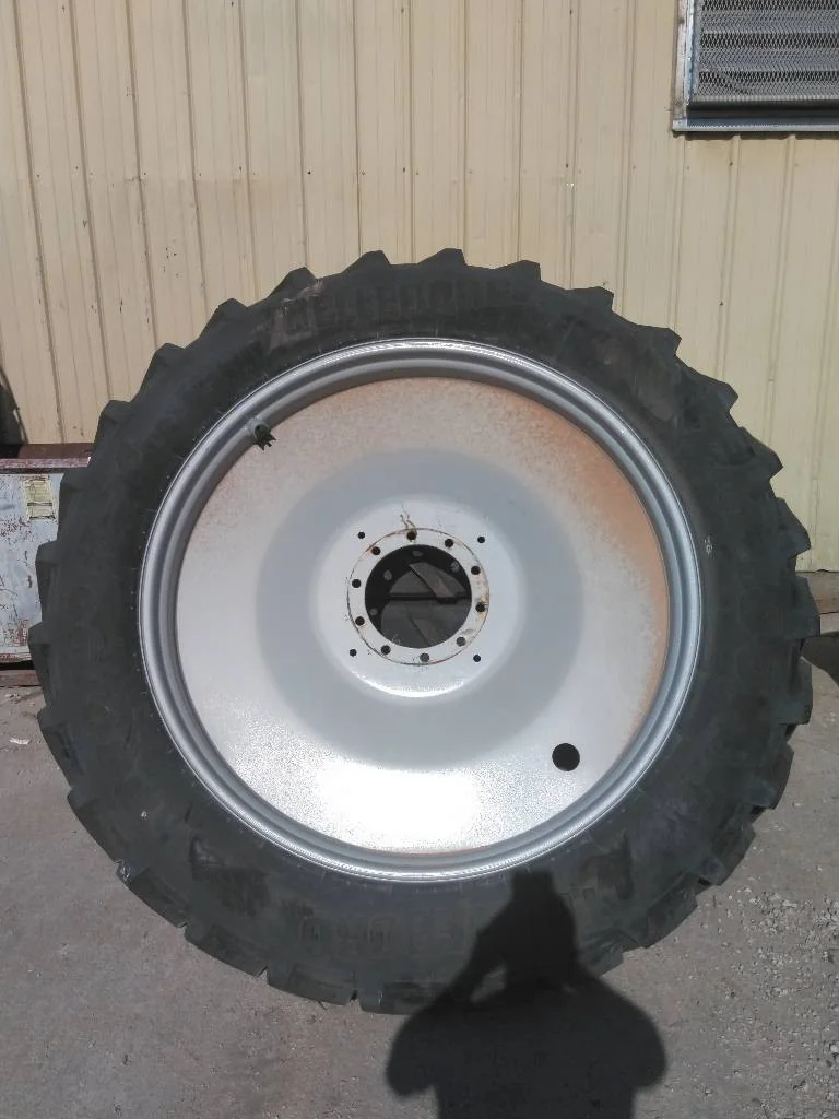 Used 380/90R54 142A8 Trelleborg TM600 TL R-1W 90-95% On 12 X 54 10-13.19-11.07 Dual Silver Wheel