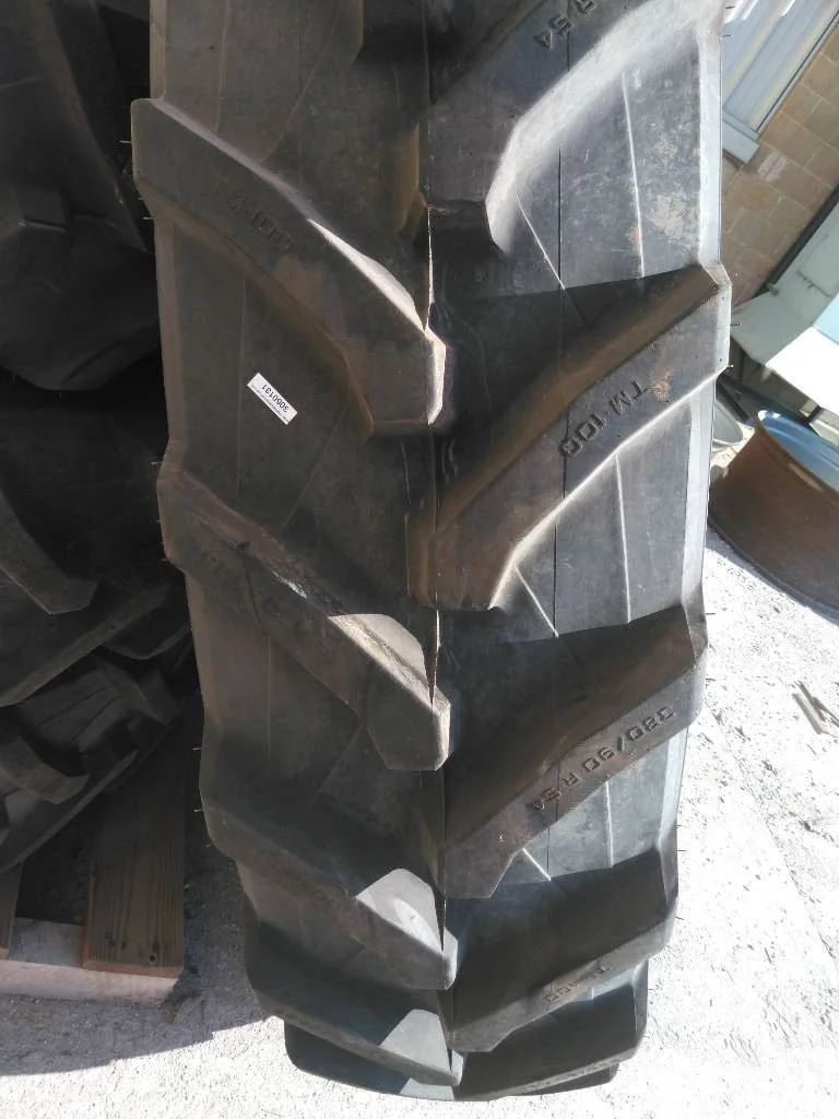 Used 380/90R54 152A8 Trelleborg TM100 TL R1-W 90-95% On 12 X 54 10-13.19-11.07 R&R Silver Wheel w/D image 2