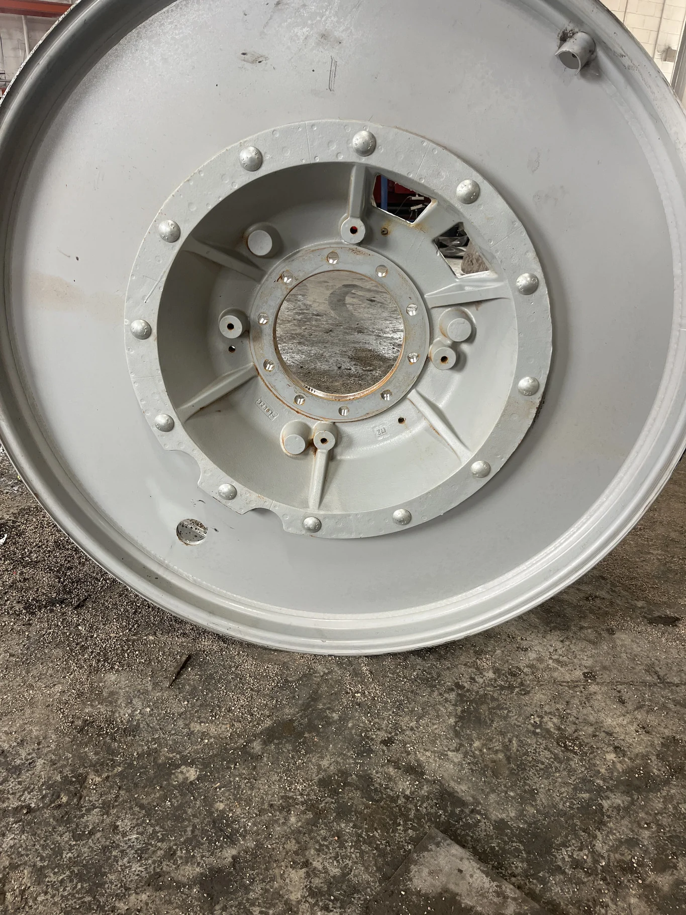 Used 12 X 54 10-13.19-11.07 R&R Silver Wheel w/ Cast Center Disc image 3