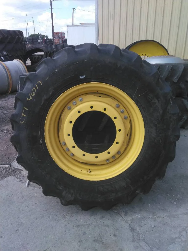 Used 420/90R30 142A8 Goodyear Ultratorque TL R-1W 75-80% On 15 x 30 (12-16.732-14.640) Waffle 3 Bolt