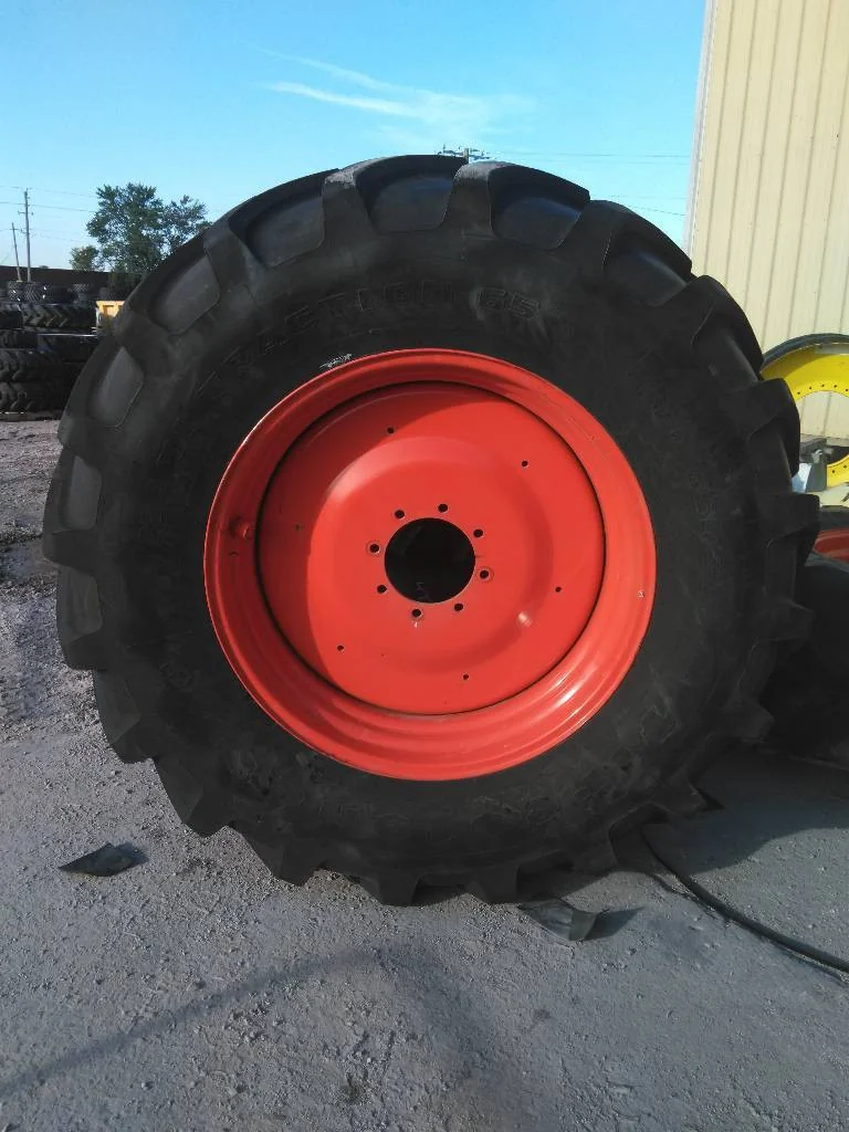 650/65R38 157D Firestone MaxiTraction 65 95-100% 20X38 8-10.82-8.78 Solid Yellow Wheel Reconditioned