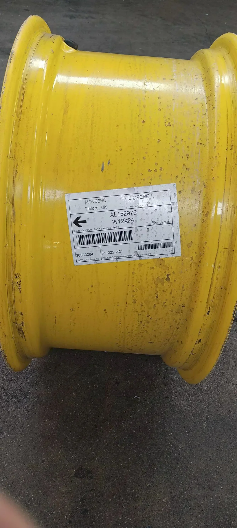 Take-Off 12 X 24 8-10.82-8.78 4/2 Clamp Yellow Wheel w/ Disc image 2
