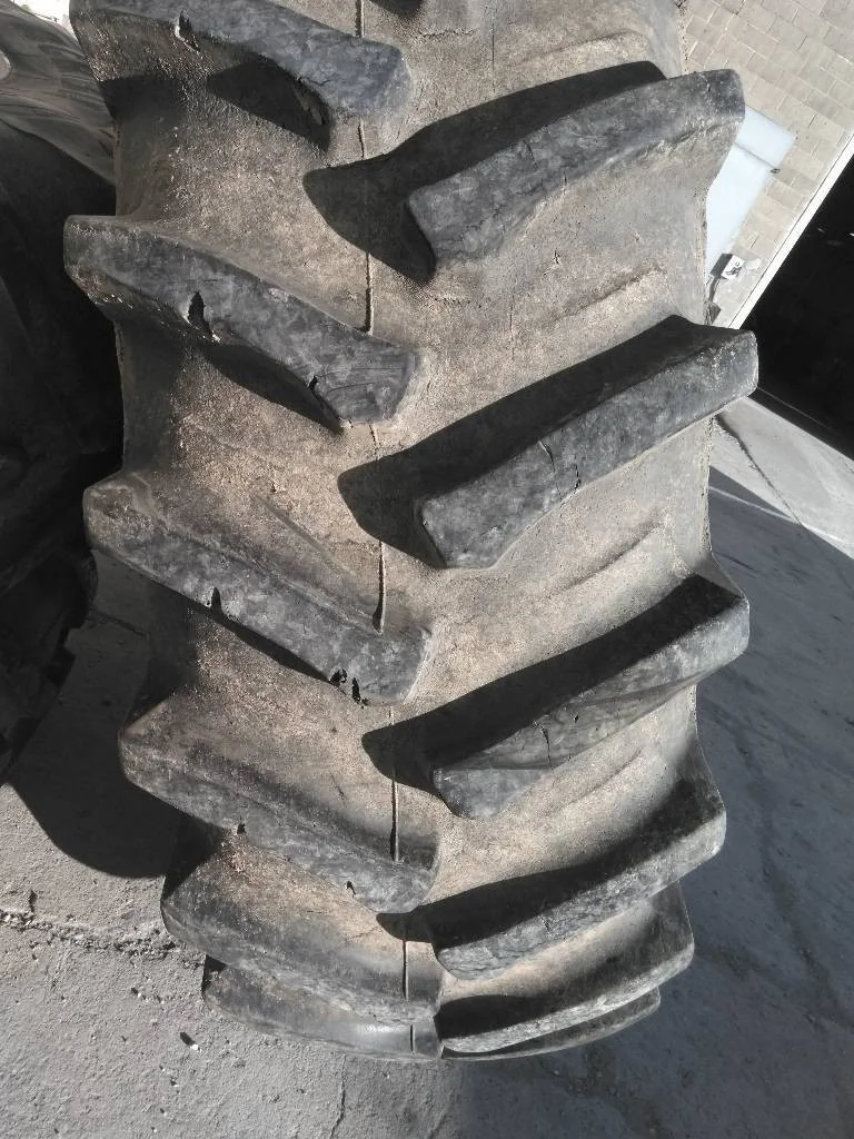 Used 520/85R38 155A8 Firestone Deep Tread 23 TL R-1W 75-80% On 18 x 38 10-13.07-11.07 Dual Wheel