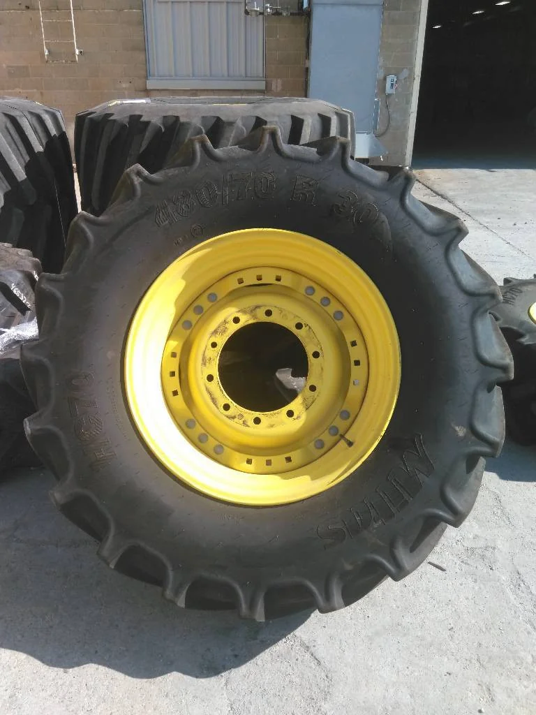 Used 480/70R30 141D Mitas HC70 TL R-1W 85-90% On 15 x 30 10-13.19-11.07 Waffle 3 Bolt/Disc image 4