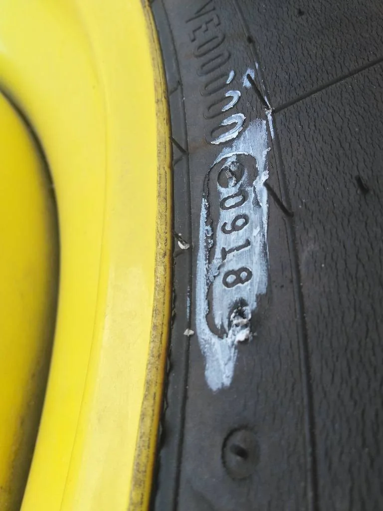 Used 580/85R42 166B Firestone Deep Tread 23 TL R-1W 85-90% On 18 x 42 10-13.19-11.07 Dolly Dual image 3