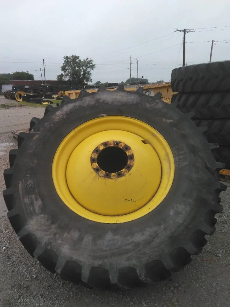 Used 580/85R42 166B Firestone Deep Tread 23 TL R-1W 85-90% On 18 x 42 10-13.19-11.07 Dolly Dual