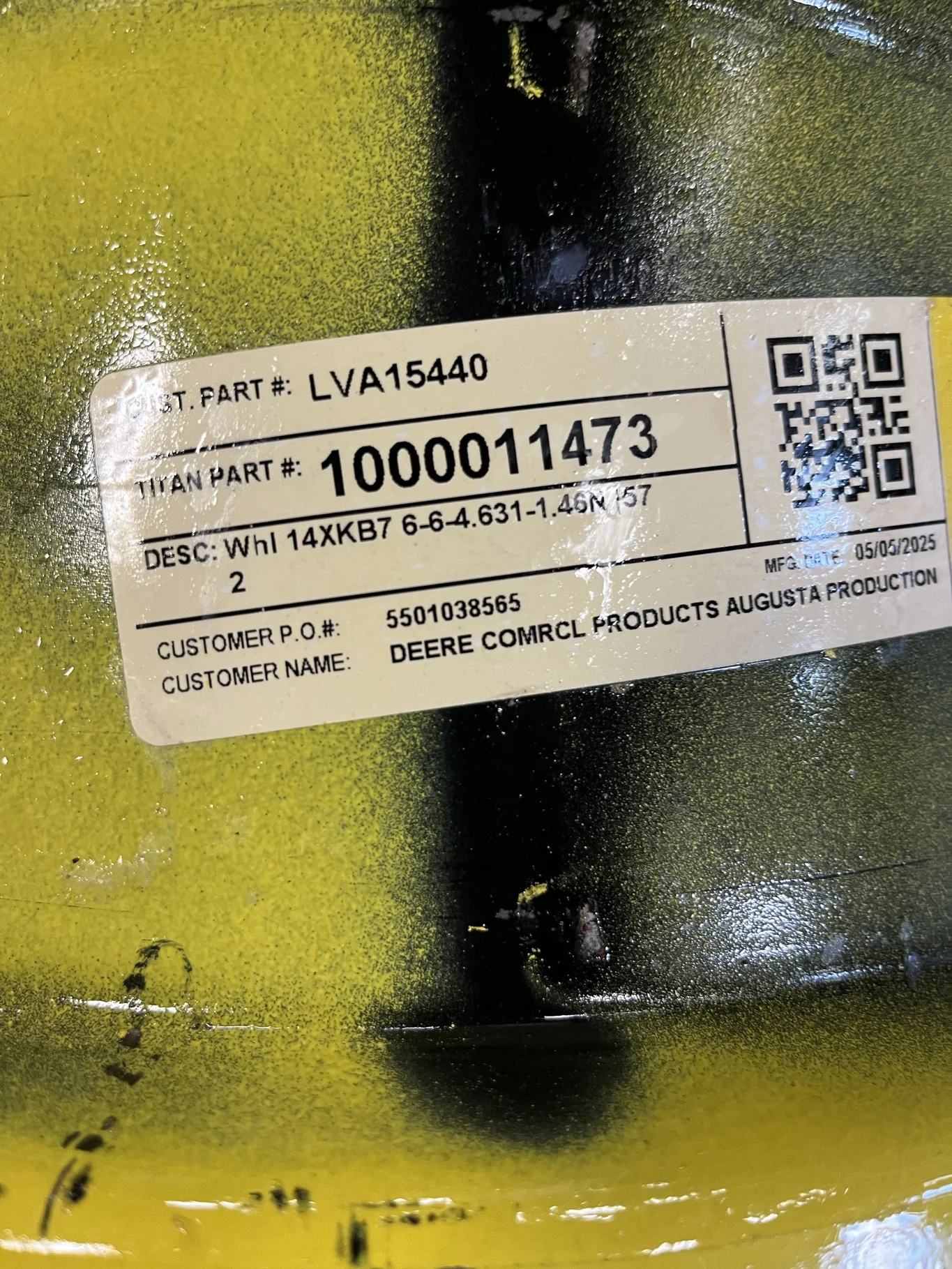 Take-Off 7 X 14 6-6-4.631-1.46 Implement JD Yellow Wheel image 3