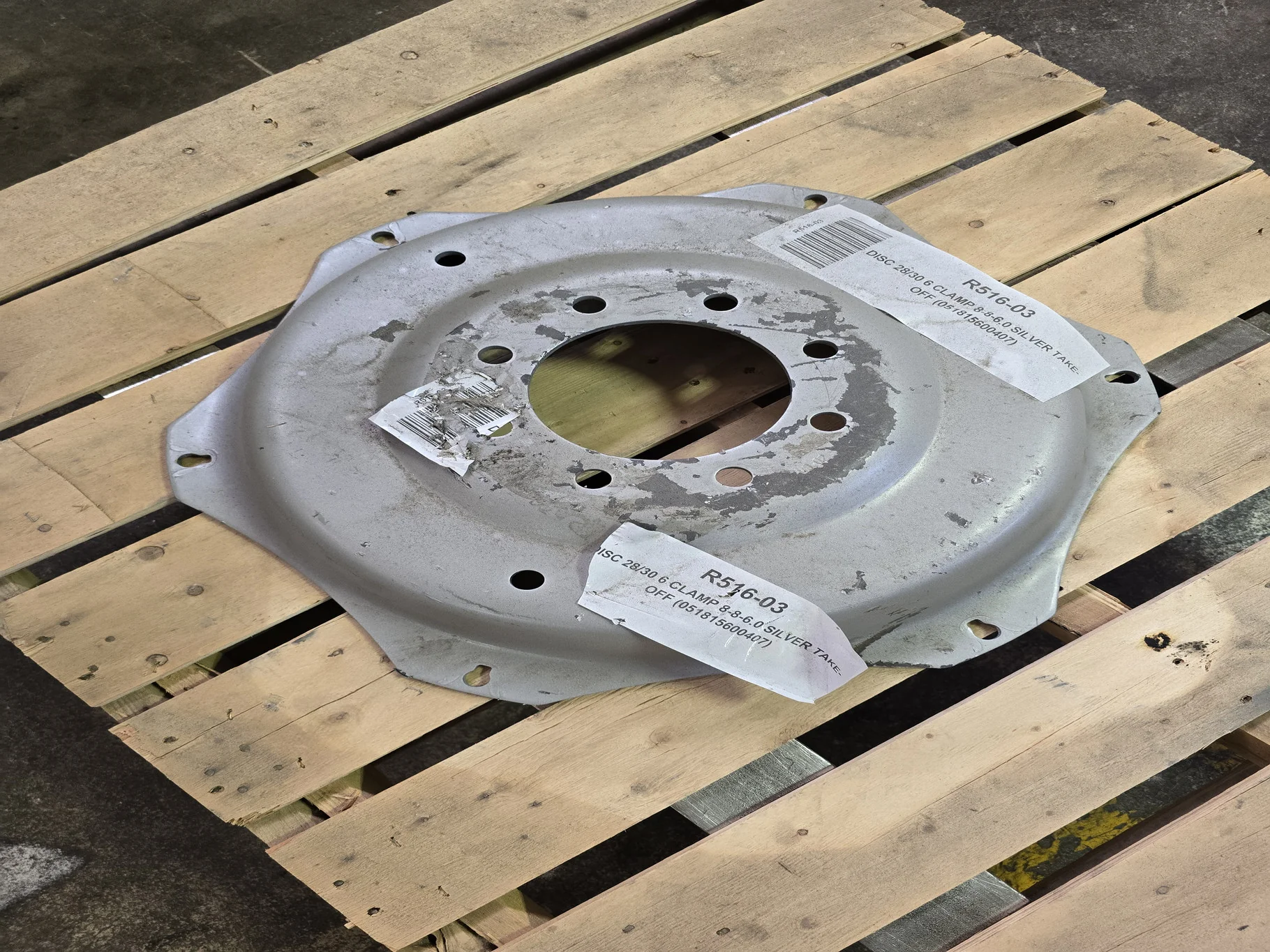 TAKE-OFF DISC 28/30 6 CLAMP 8-8-6.0 SILVER WHEEL