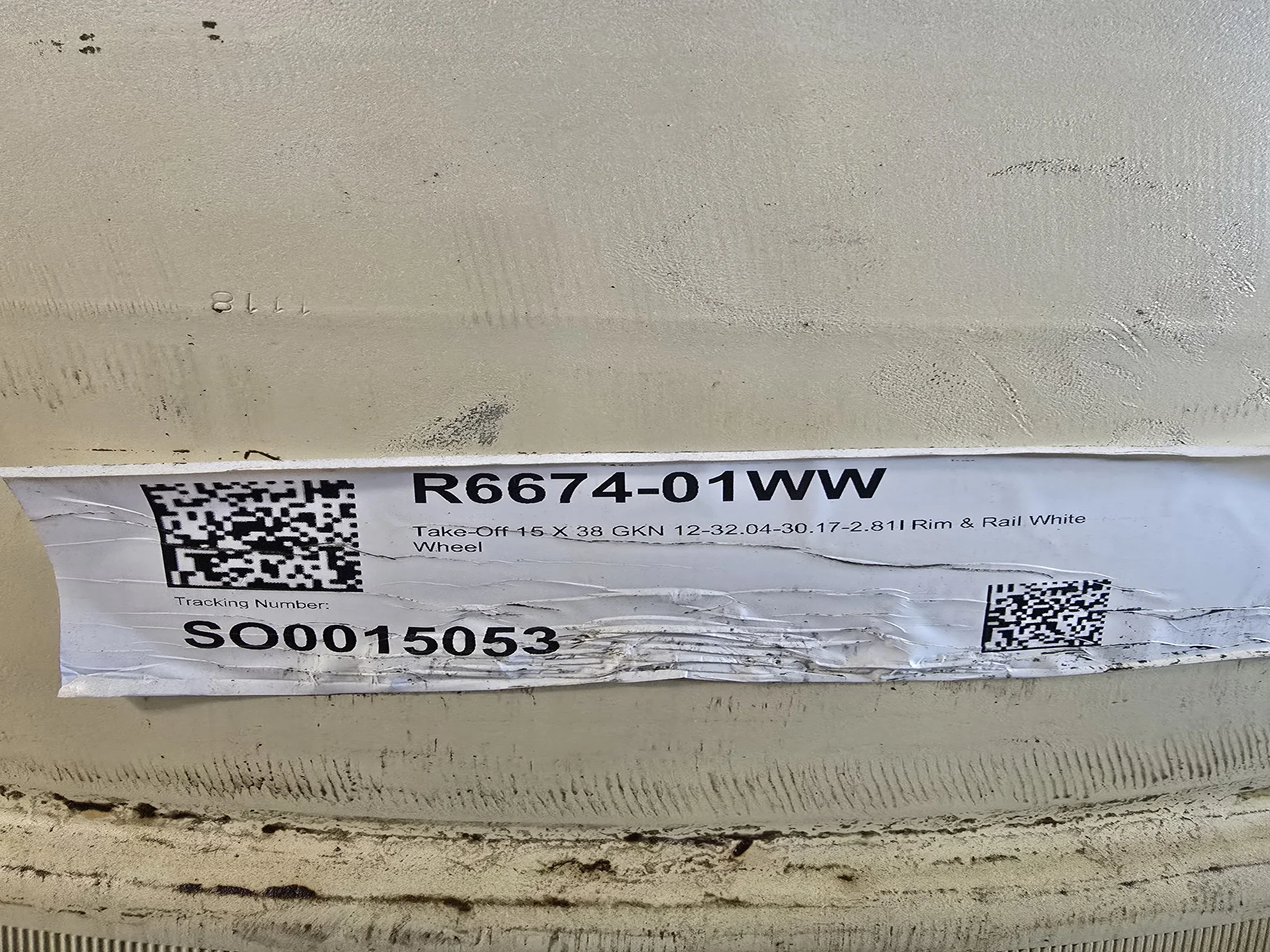 Used 15 X 38 GKN 12-32.04-30.17-2.81I Rim & Rail White Wheel image 4