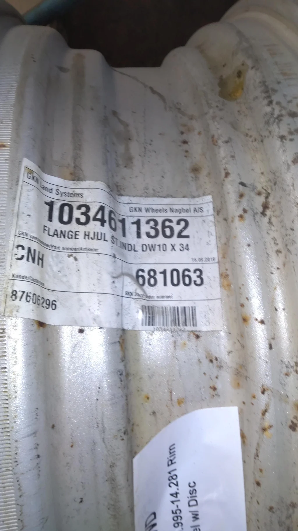 Take-Off 10 X 34 GKN 8-15.945-14.281 Rim & Rail Silver Wheel w/ Disc image 3