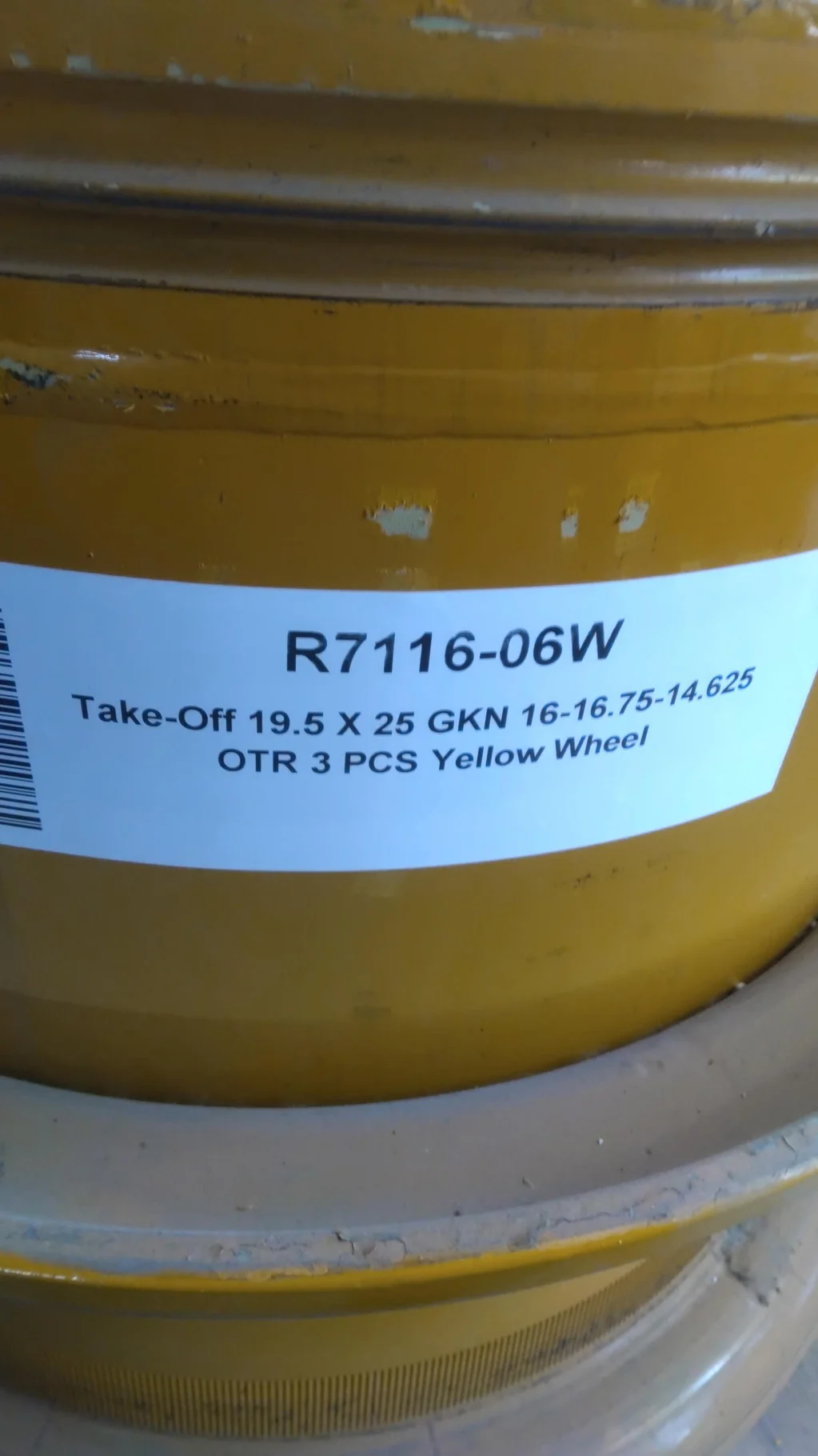Take-Off 19.5 X 25 GKN 16-16.73-14.625 OTR 3 PCS Yellow Wheel image 3