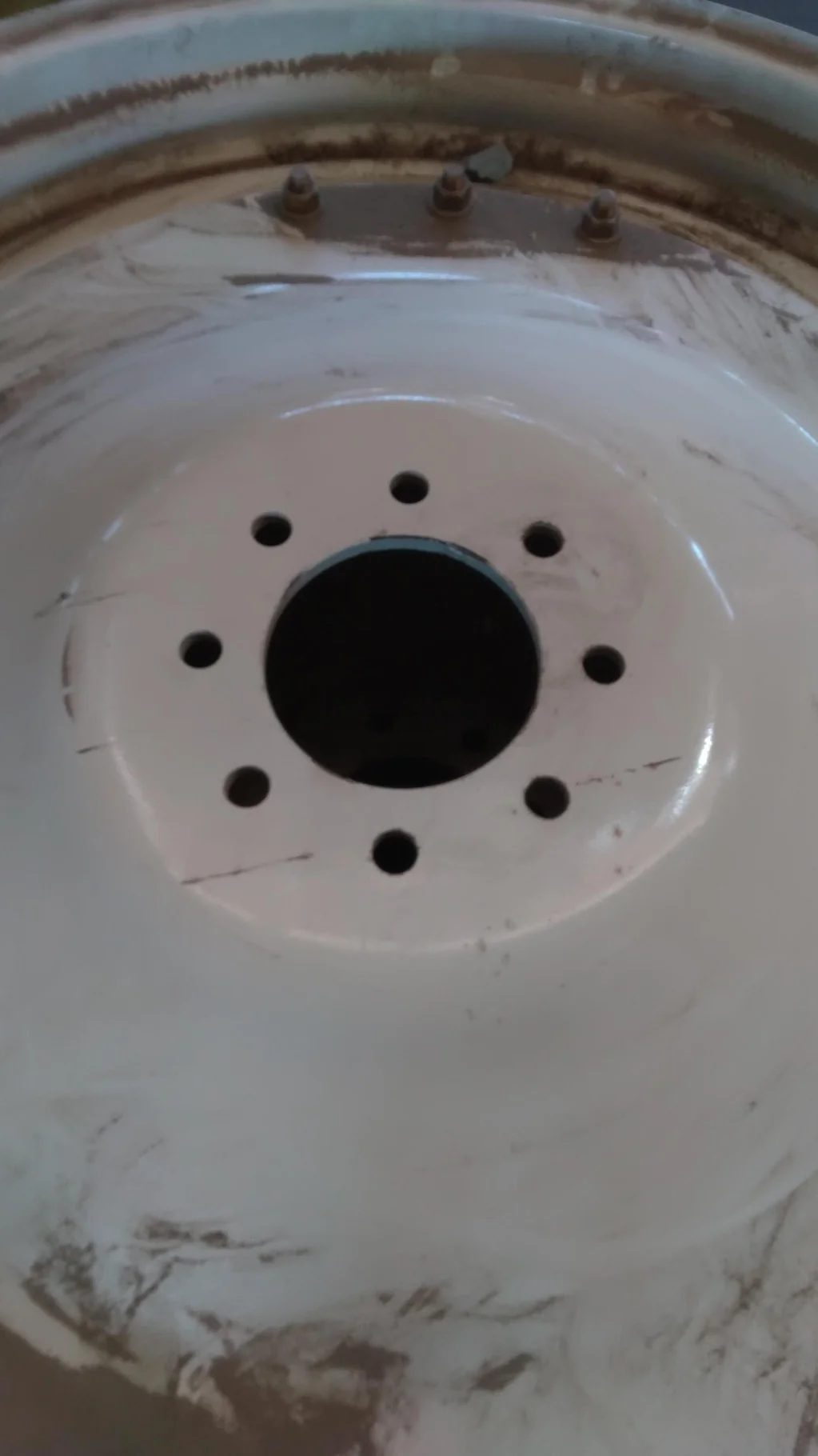 Used 10 X 46 8-8-5.5 (4" Draw) Waffle 3 Bolt Wheel w/ Disc image 4