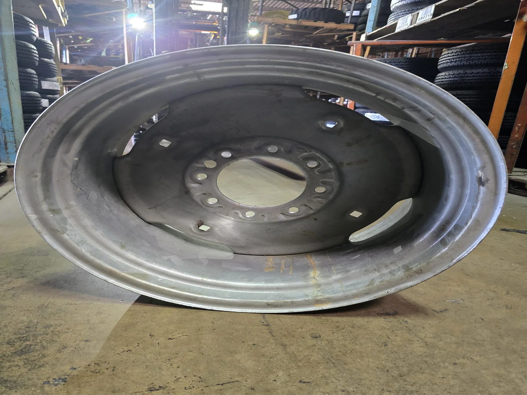 USED 12 X 24 8-8-6 GALVANIZED STEEL WHEEL image 2