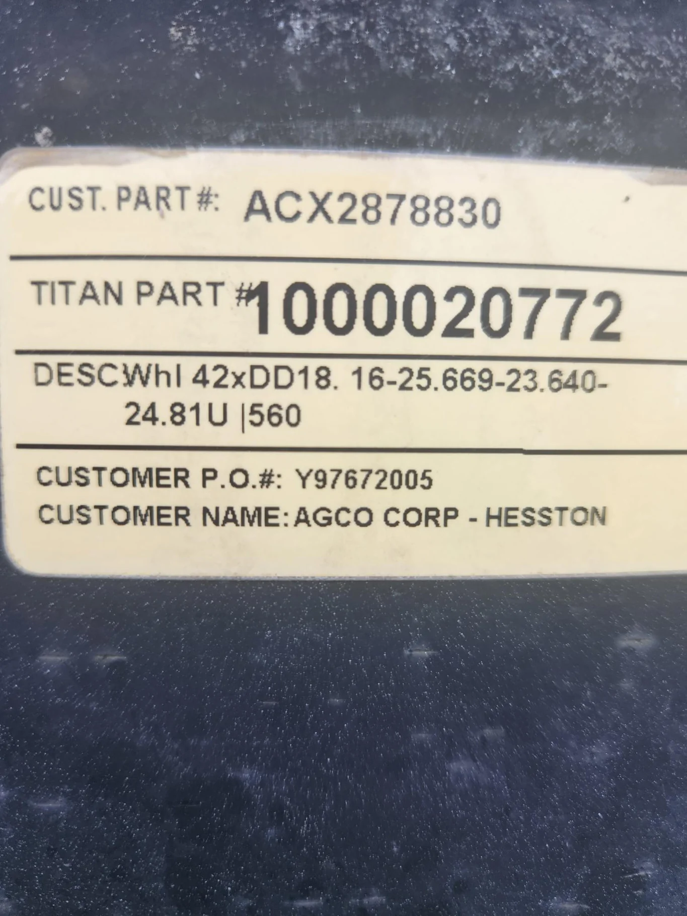 Take-Off 18 x 42 16-25.669-23.640-24.81 Gleaner Straddle Outer Dual Agco Silver Wheel image 3