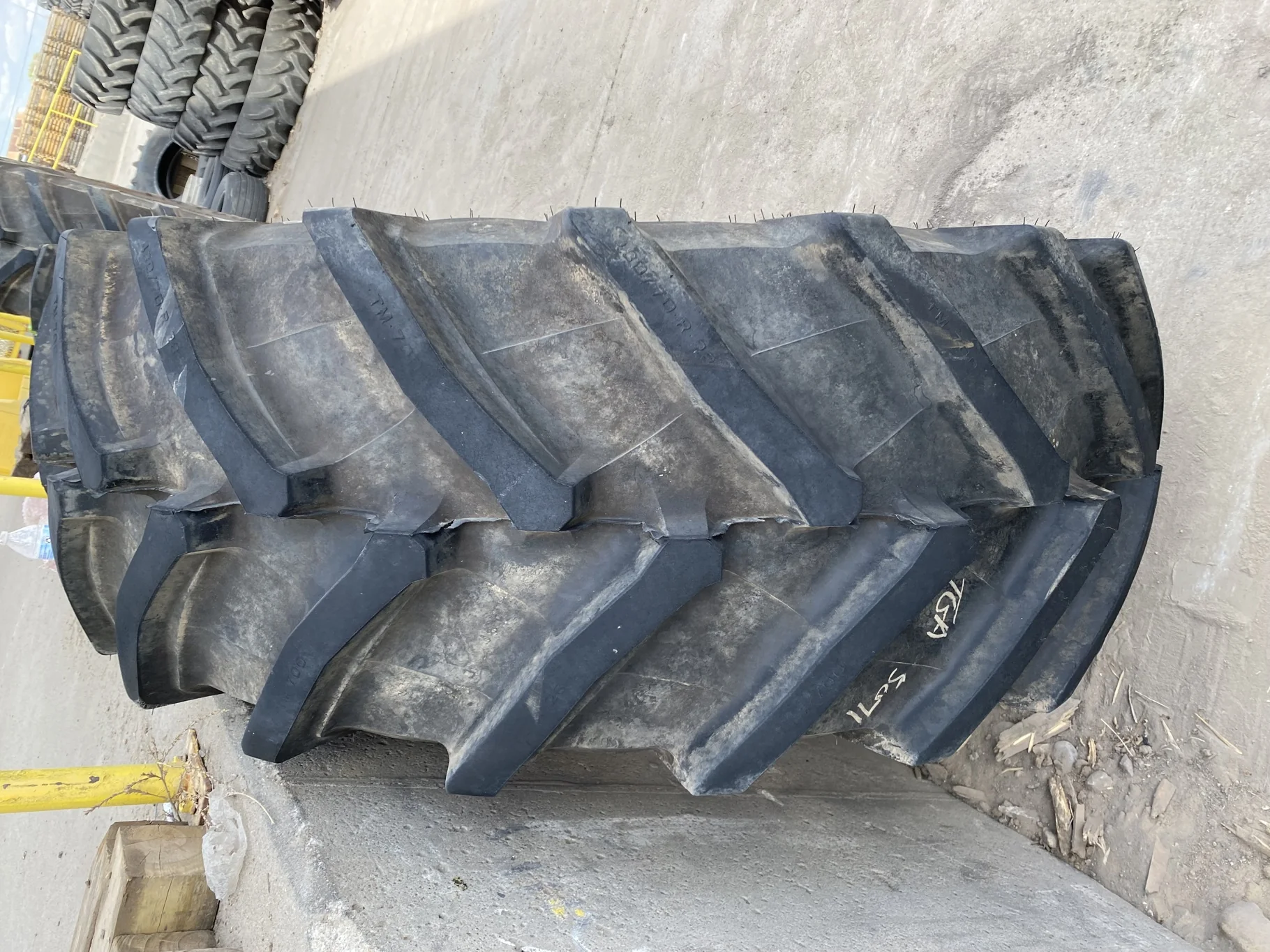 Used 580/70R38155D Trelleborg TM700 Progressive Traction R-1W  TL 90-95% On 18 X 38 8-10.82-8.7 image 3